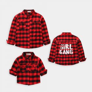 camasa pentru fete cu maneci lungi si carouri