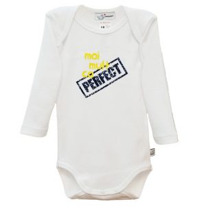 Body bebe perfect alb, cu maneca lunga si capse
