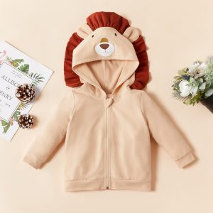 jacheta bebelusi cu maneci lungi si gluga cu model haios